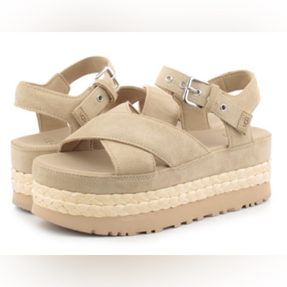 UGG
Women's Natural Aubrey Flatform Sandals Sz 9 (color sand) - Picture 1 of 11